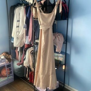 Beige/ champagne midi bridesmaids dress